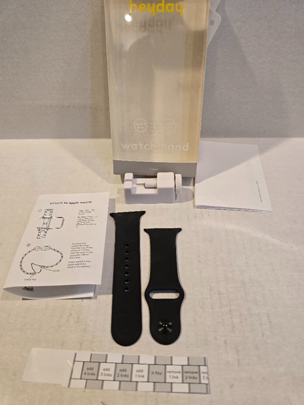 Apple Watch Sport Band Hey Day Black 42 mm 44 mm Case Sizes New Opened Box
